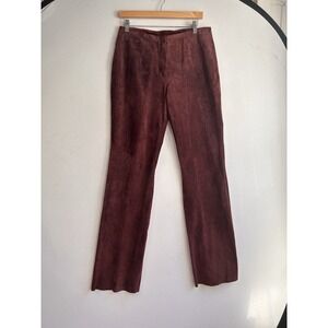 WILSONS LEATHER Venus Williams Purple Embos suede bootcut pants sz 10 vtg 90/y2k